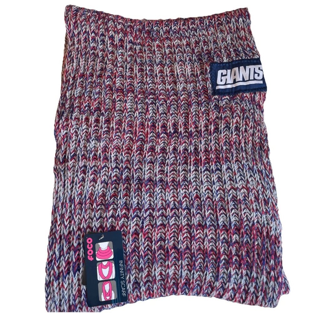 NFL New York Giants FOCO Infinity Scarf One Size Cozy Knit Football Logo NEW